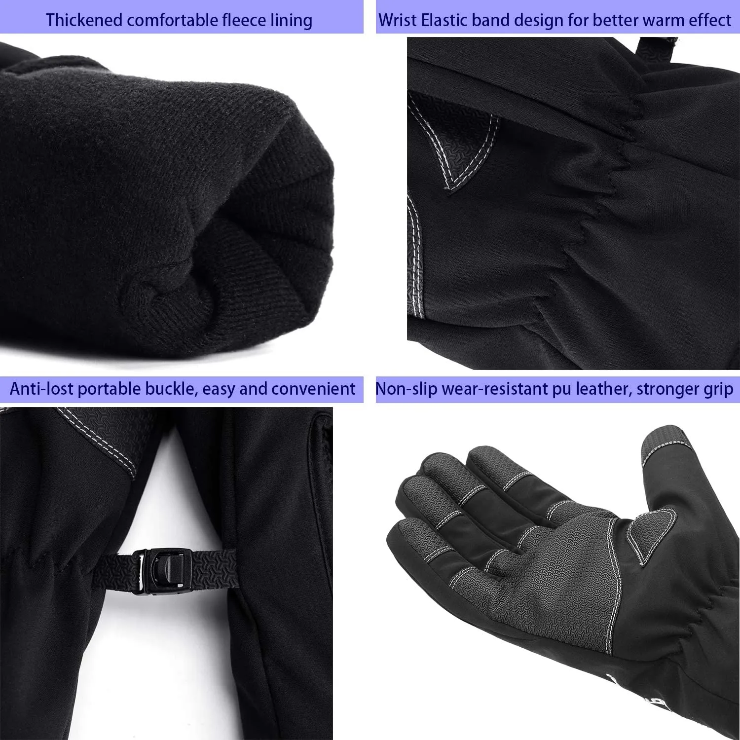 Y&R Direct Mens Winter Gloves -30℉Windproof Waterproof Touch Screen Gloves for Outdoor Work