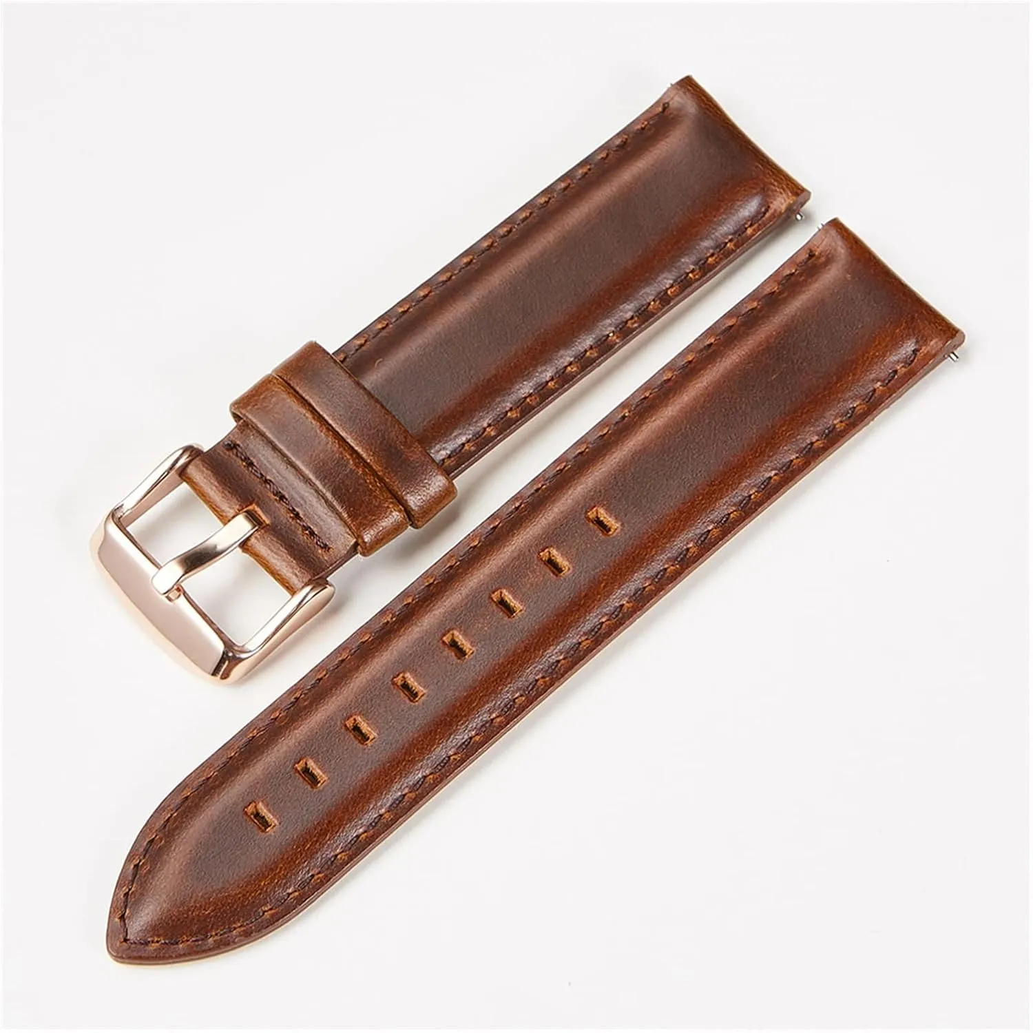 YANGQI yaoqijie Watch Accessories Quick Release Watchbands 18 20 22 Mm Leather Watch Strap Compatible with DW Daniel Wellington Watch Band Lasting (Band Color : Brown Rose Clasp, Band Width : 18mm)