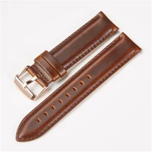 YANGQI yaoqijie Watch Accessories Quick Release Watchbands 18 20 22 Mm Leather Watch Strap Compatible with DW Daniel Wellington Watch Band Lasting (Band Color : Brown Rose Clasp, Band Width : 18mm)