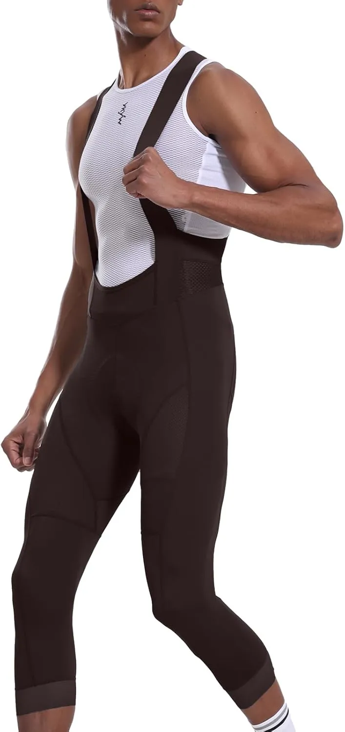 YKYWBIKE Cycling Bibs 3/4 Bike Bib Tights for Men - 4D Padded Bike Shorts, Breathable Mountain Biking Bicycle Pants