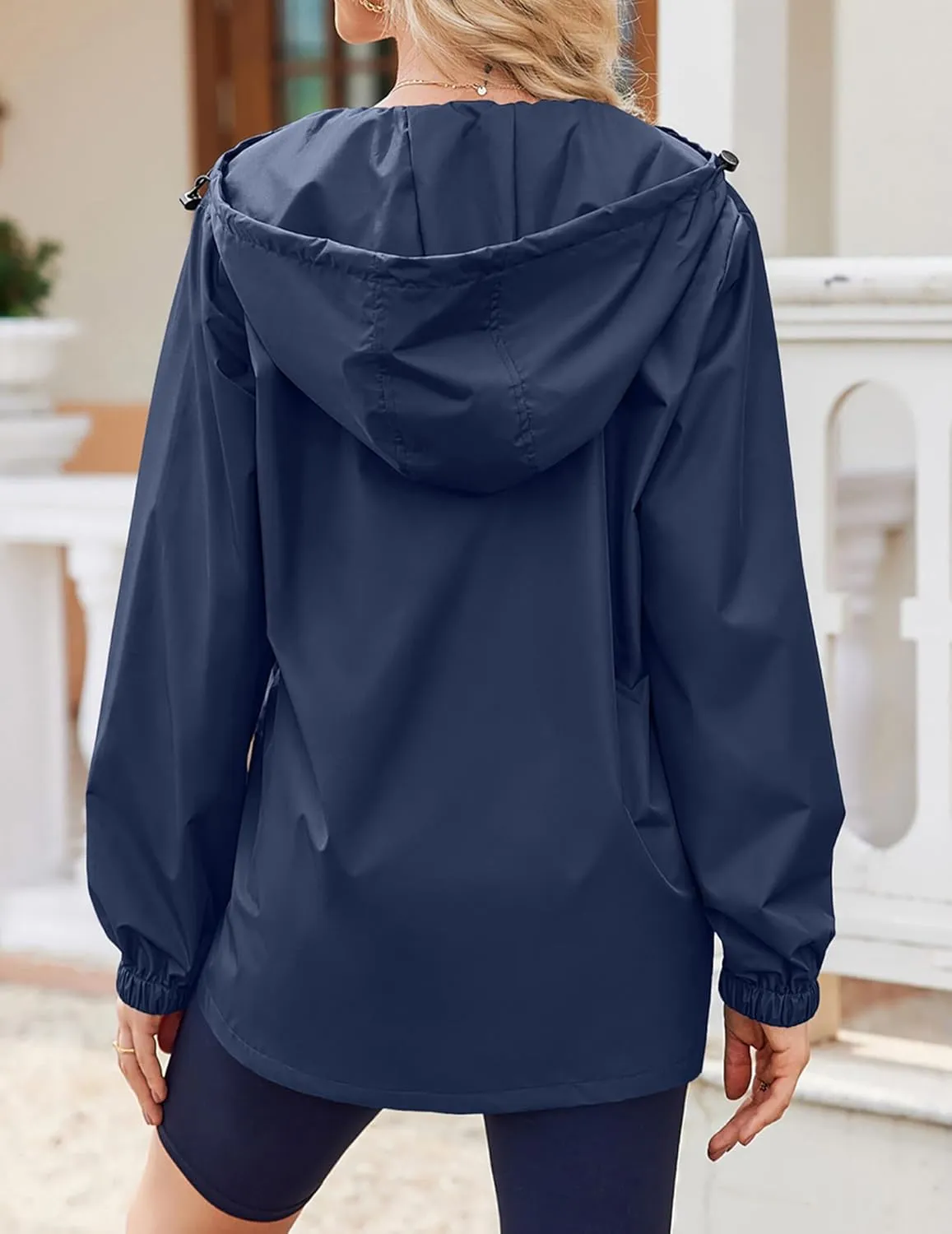 Zeagoo Women's Waterproof Rain Jacket With Hood - Lightweight Windbreaker Raincoat With Pockets for Outdoor