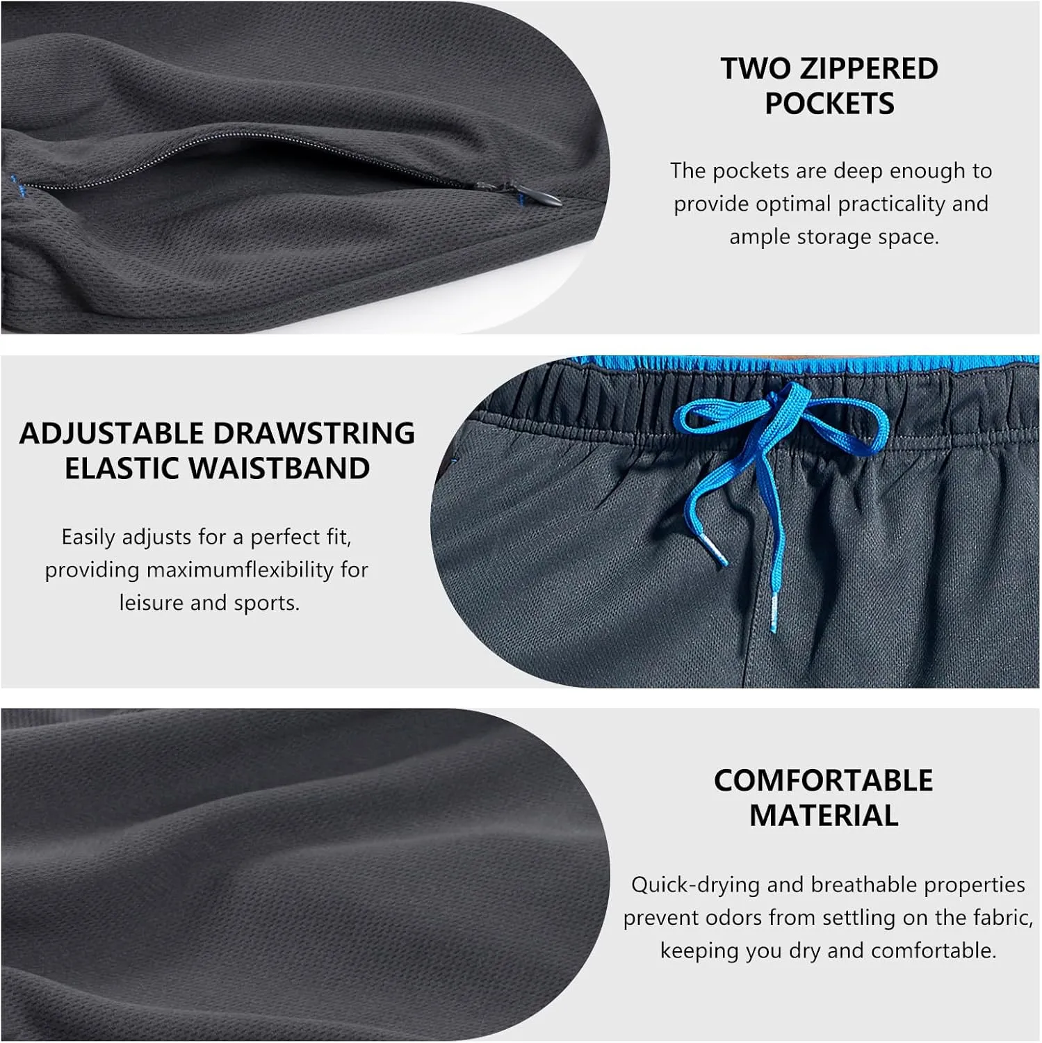 ZENGVEE Men's Sweatpants with Zipper Pockets Open Bottom Athletic Pants for Jogging Workout Gym Running Training