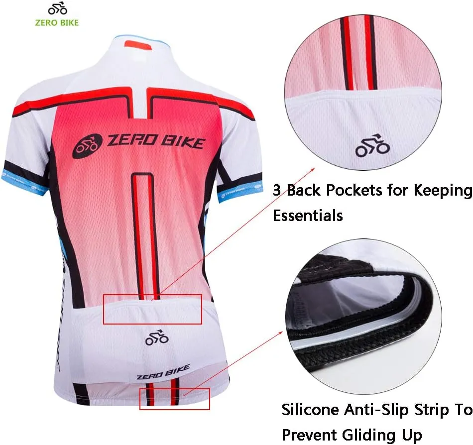 ZEROBIKE® Women's Short Sleeve Cycling Jersey Jacket Cycling Shirt Quick Dry Breathable Mountain Clothing Bike Top