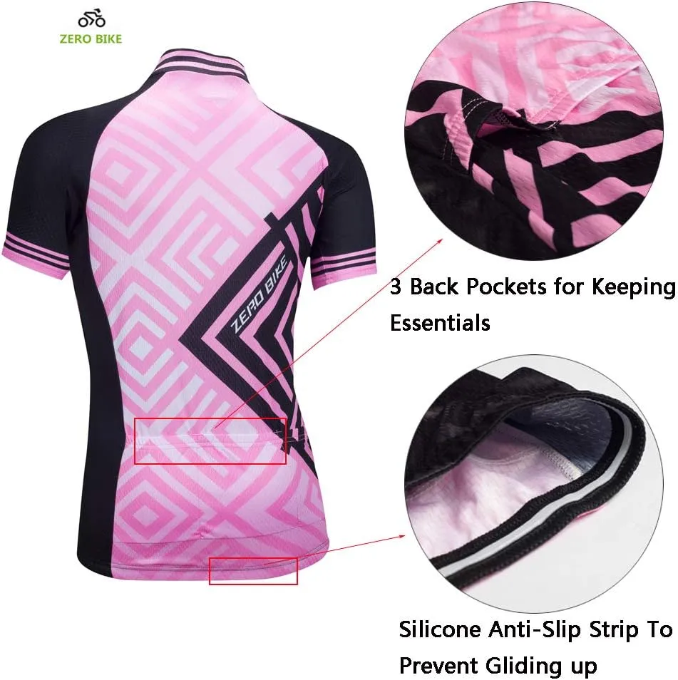 ZEROBIKE® Women's Short Sleeve Cycling Jersey Jacket Cycling Shirt Quick Dry Breathable Mountain Clothing Bike Top
