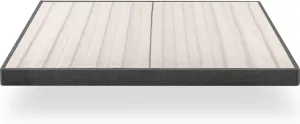 ZINUS Upholstered Metal and Wood Box Spring, 4 Inch Mattress Foundation, Easy Assembly, Fabric Paneled Design, Queen, Grey